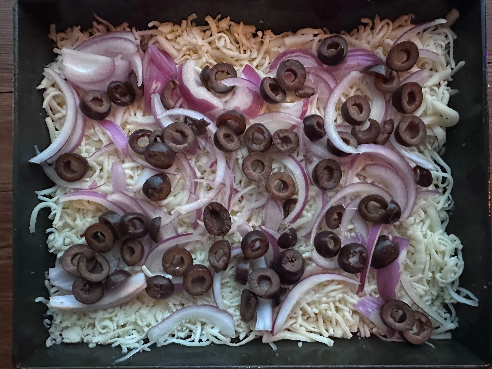 Garden Goddess before baking, topped and ready for the oven