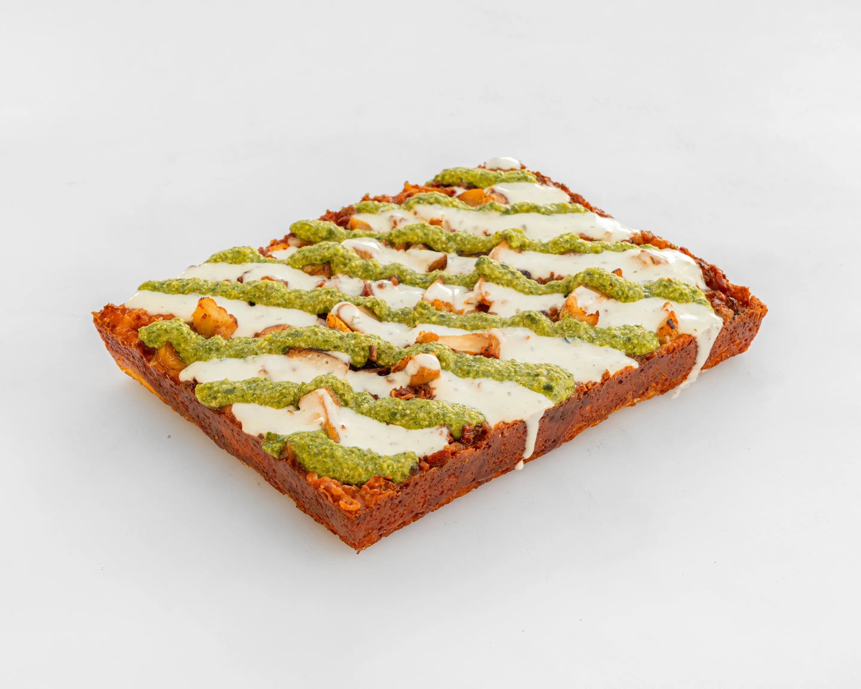 Pestoriffic Chicken and Ranch — Detroit-style pizza